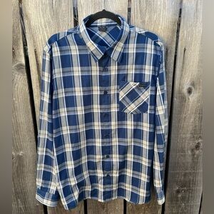 Men's Oakley Shirt Multicolor Plaid Button-Down L Logo Pocket Rock Grunge Camp